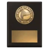 sp627b-black Black challenge plaque - volleyball with timber construction