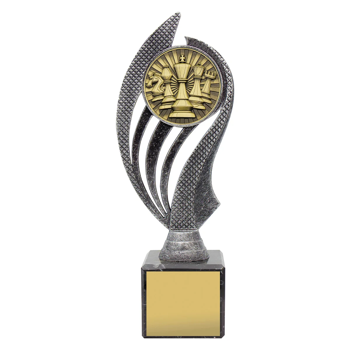 -gold Silver / gold chess husky with plastic / metal / marble construction