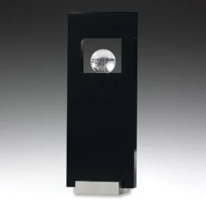 Black cip crystal globe with crystal / metal construction