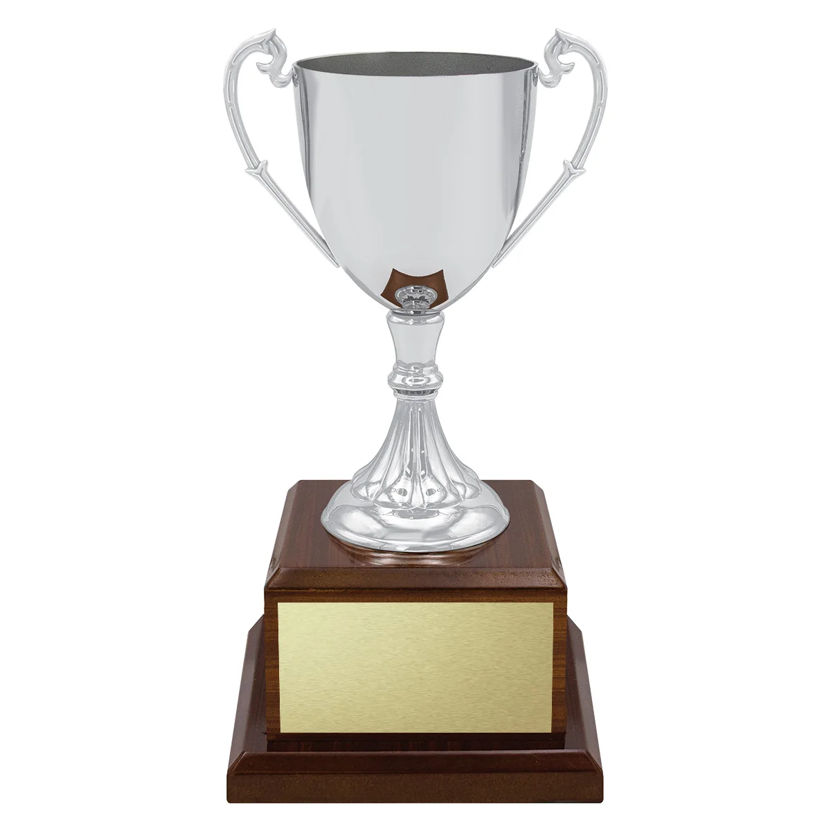 cup194b-silver Silver classic silver cup with metal / timber construction
