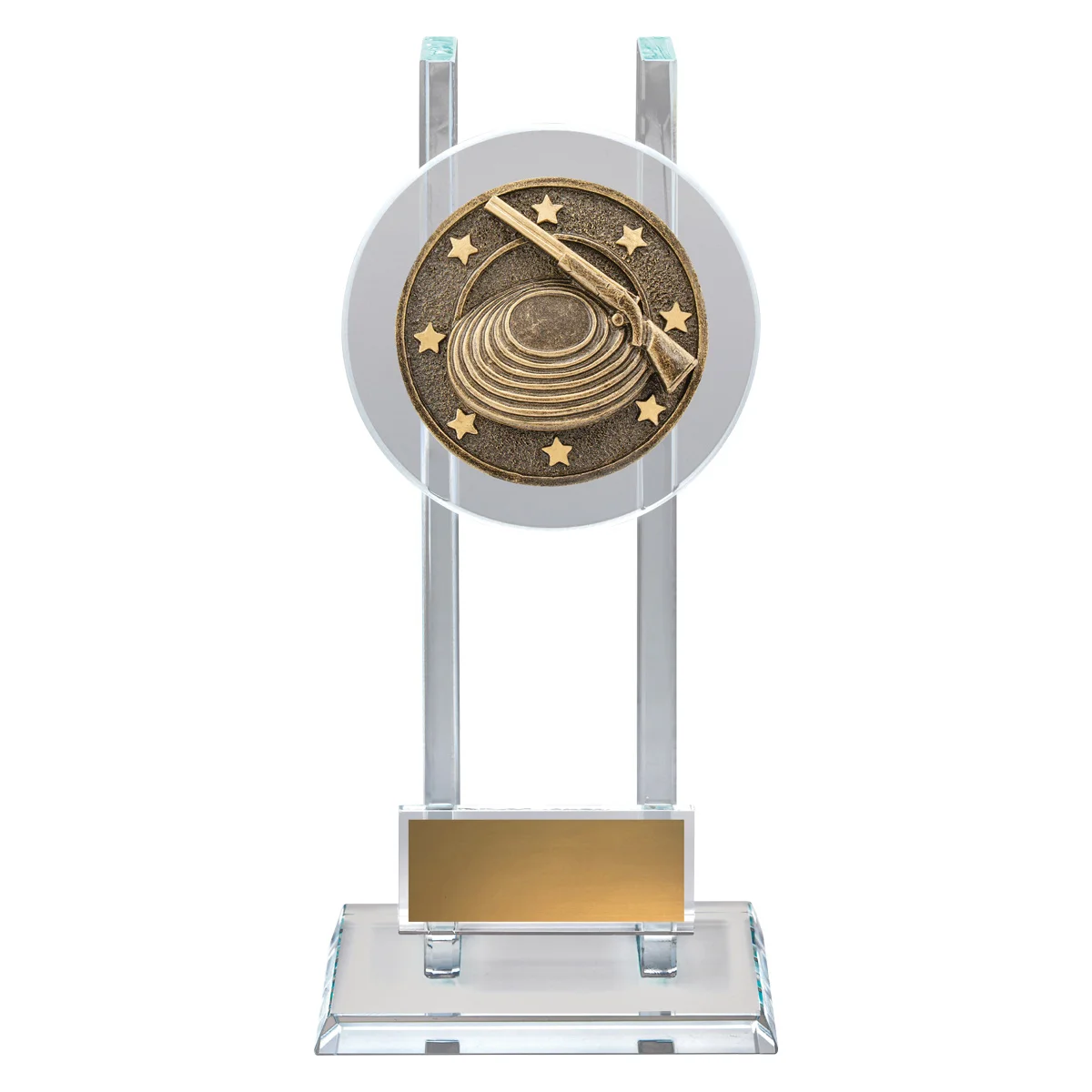 sg285a-gold Gold clay pigeon spartan glass with glass construction
