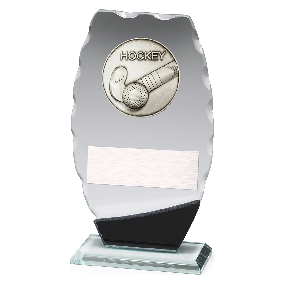 wm744a Clipped oval glass - hockey with glass construction