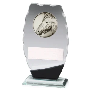 Clipped oval glass - horse with glass construction