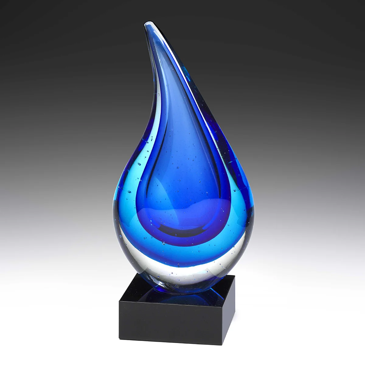ag308-blue-grey-bg Blue cloudburst award with glass construction