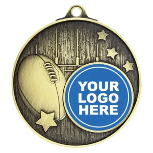 Gold club medal - footy with metal construction
