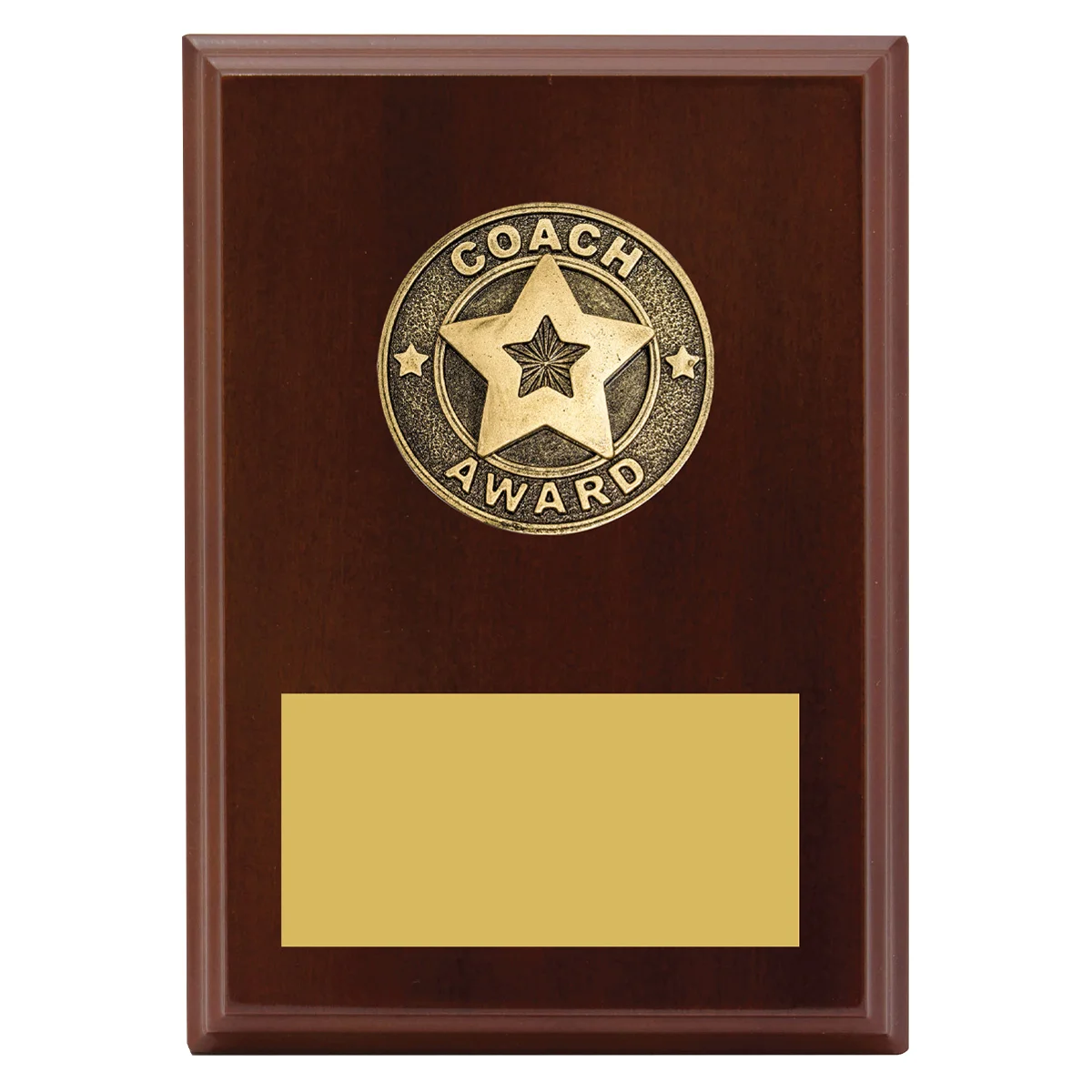 lpf501-walnut Walnut coach award plaque with timber construction
