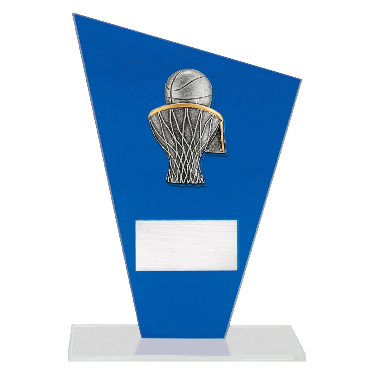 wf334a-blue Blue cobalt glass - basketball with glass construction