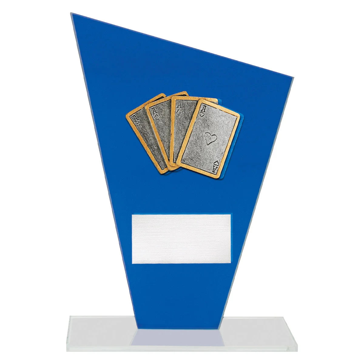 wf397a-blue Blue cobalt glass - cards with glass construction