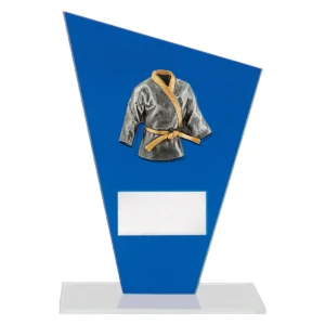 Blue cobalt glass - karate with glass construction
