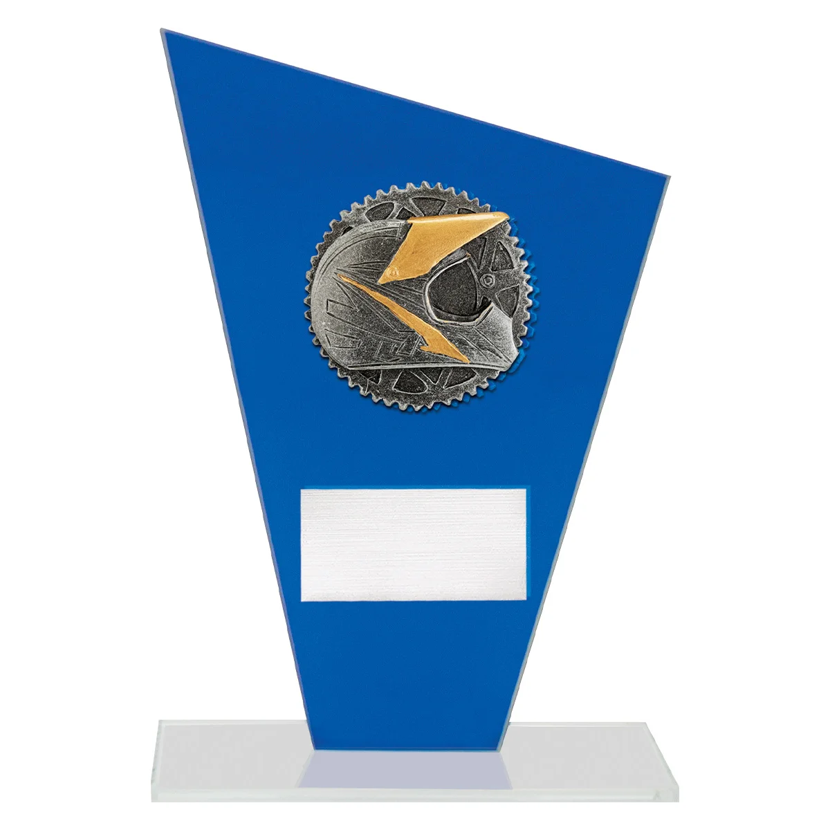 wf368a-blue Blue cobalt glass - motocross with glass construction