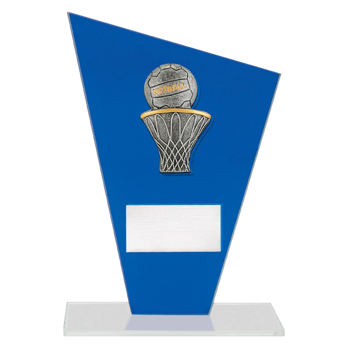wf337a-blue Blue cobalt glass - netball with glass construction