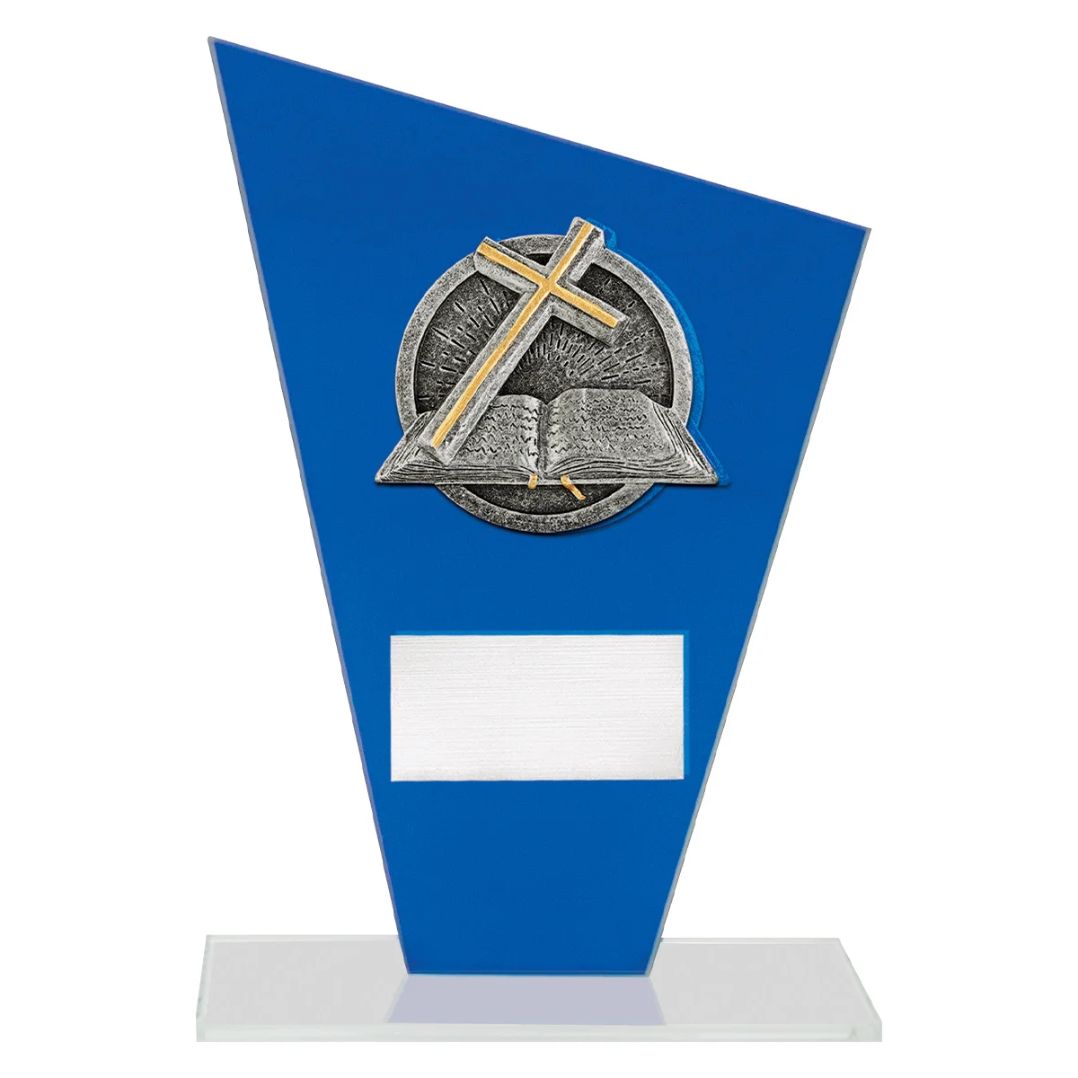 wf399a-blue Blue cobalt glass - religion with glass construction