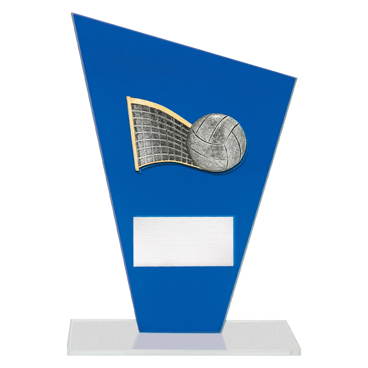 wf327a-blue Blue cobalt glass - volleyball with glass construction