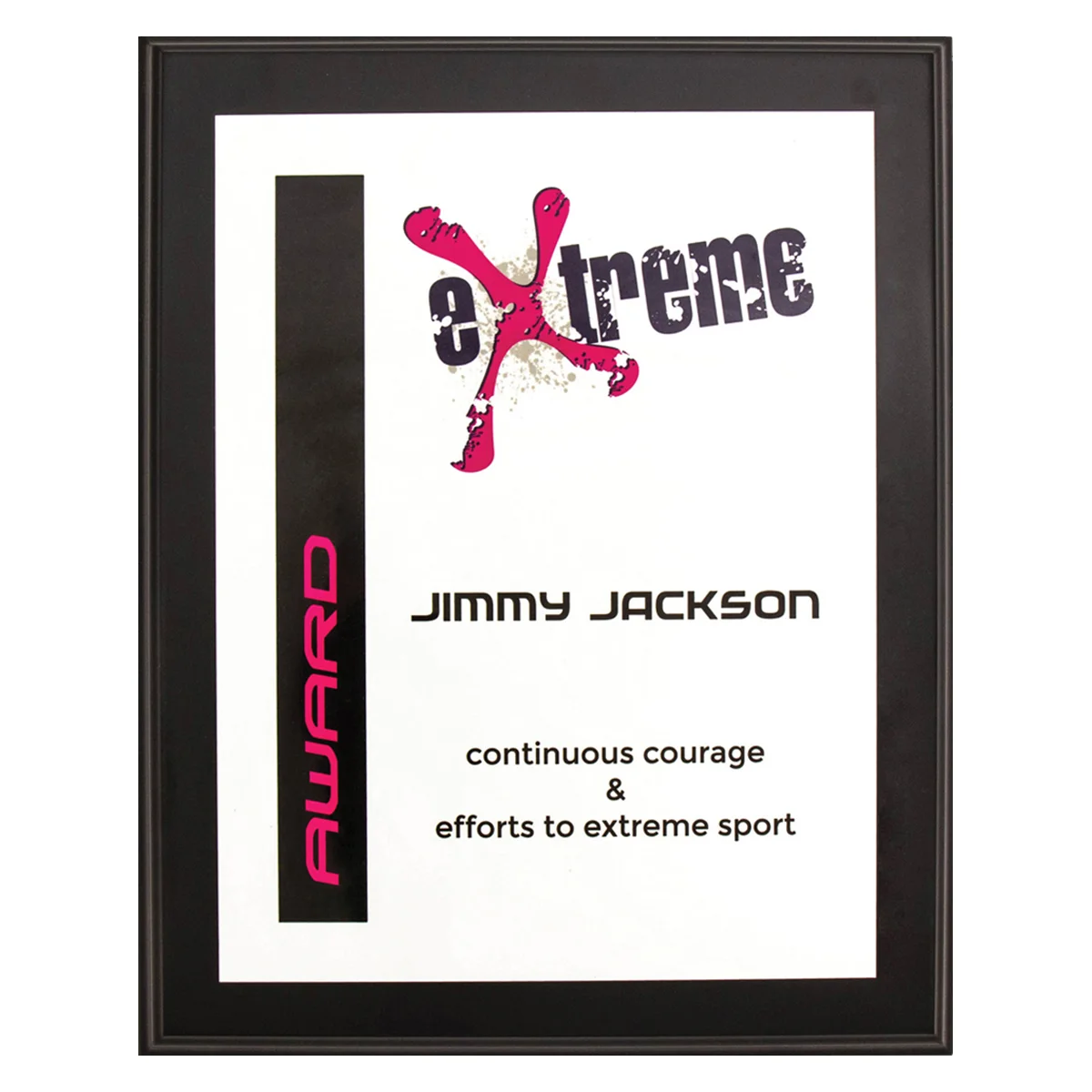 Black colour plaque - gloss white with timber construction