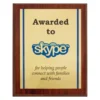 Walnut colour plaque - gold with timber construction