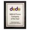 plc802a-black Black colour plaque - silver with timber construction