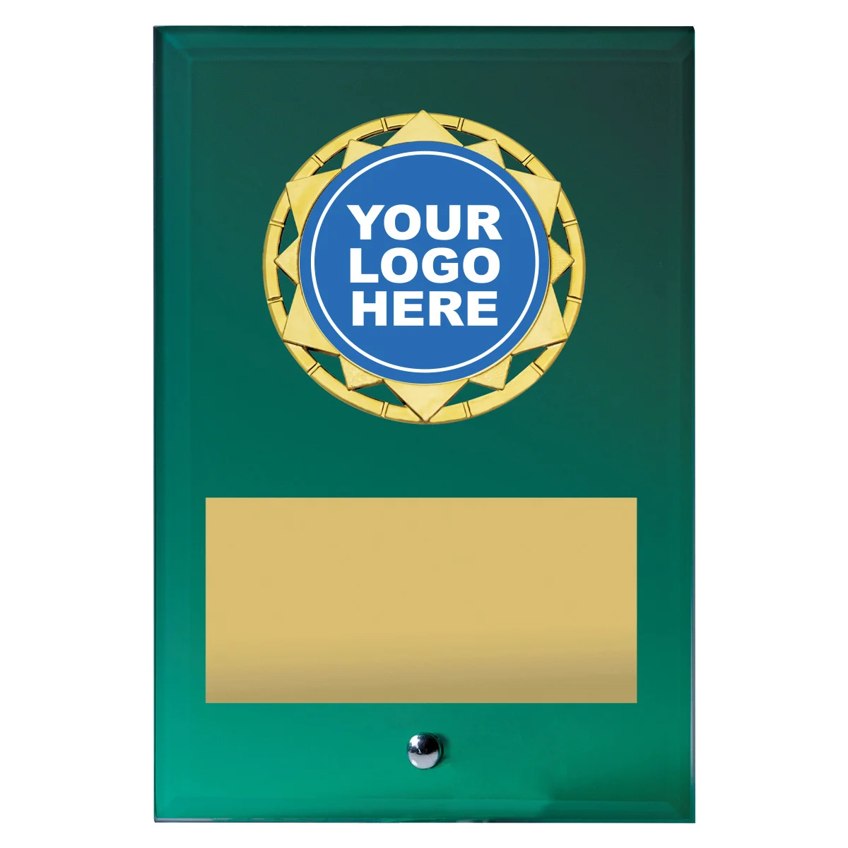 ga14a-green Green compass plaque with glass construction