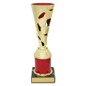 Red copa red football with plastic / marble construction