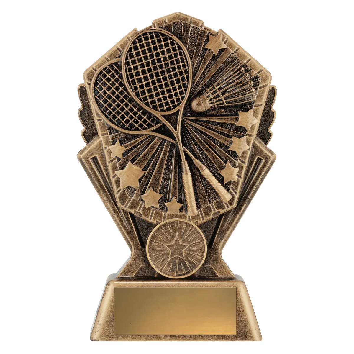 cr146a-gold Gold cosmos - badminton with resin construction
