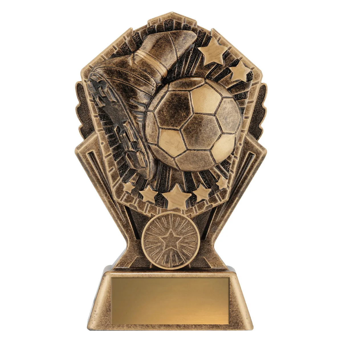 cr104a-gold Gold cosmos - football with resin construction