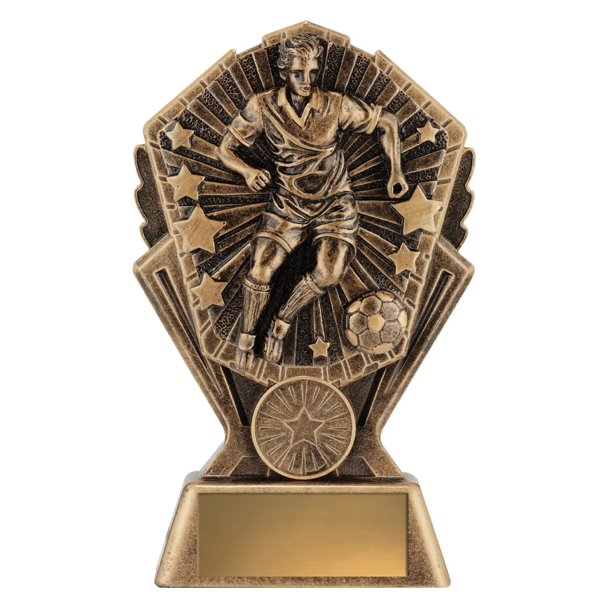 cr180a-gold Gold cosmos - football male with resin construction