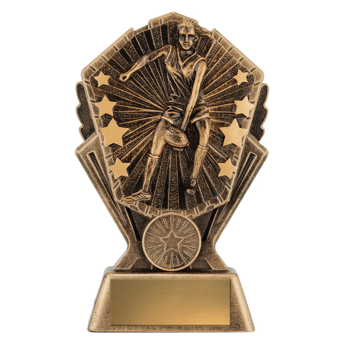 cr187a-gold Gold cosmos - footy female with resin construction