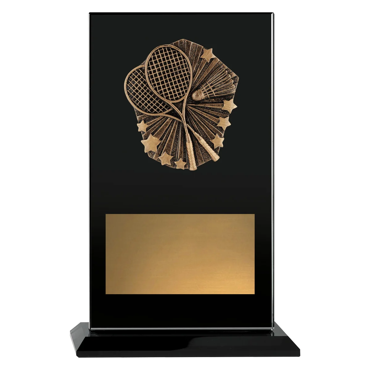 ckg246a-black Black cosmos glass - badminton with glass construction