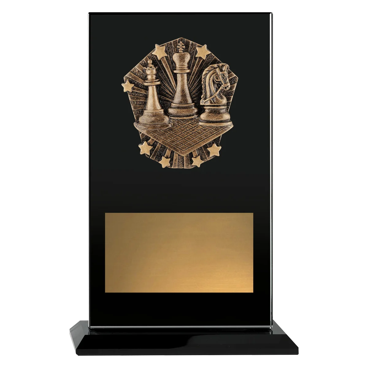 ckg278a-black Black cosmos glass - chess with glass construction