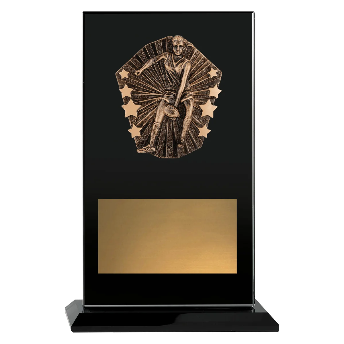 ckg287a-black Black cosmos glass - footy female with glass construction