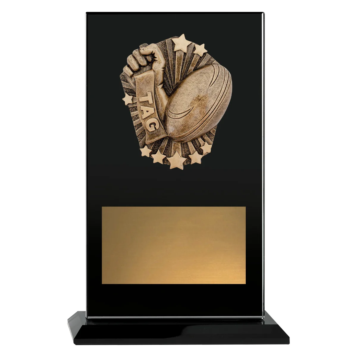 ckg243a-black Black cosmos glass - tag with glass construction