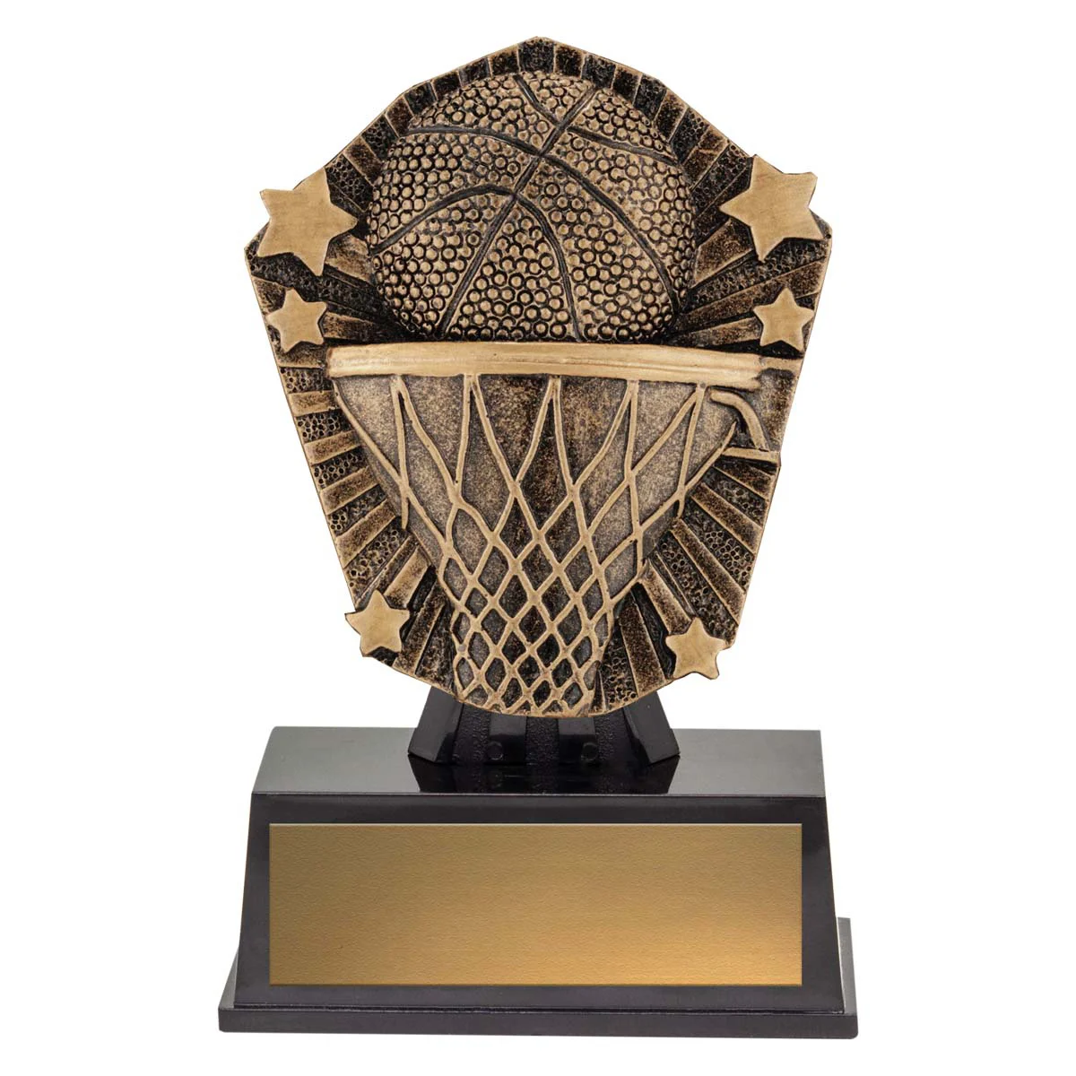csm34-gold Gold cosmos super mini - basketball with plastic construction