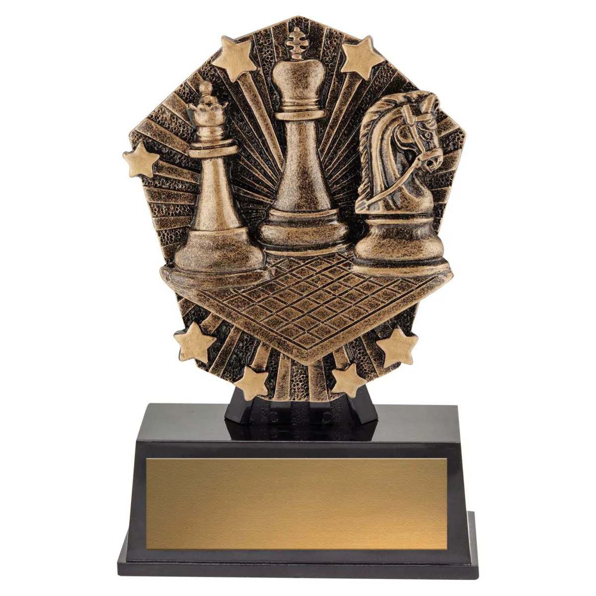 csm78-gold Gold cosmos super mini - chess with plastic construction