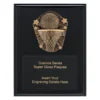crk734a-black Black cosmos super plaque - basketball with timber construction