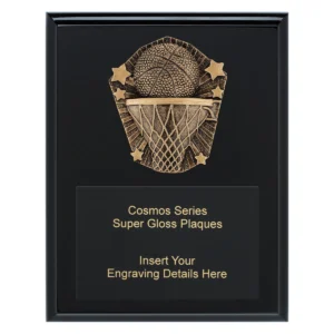 Black cosmos super plaque - basketball with timber construction