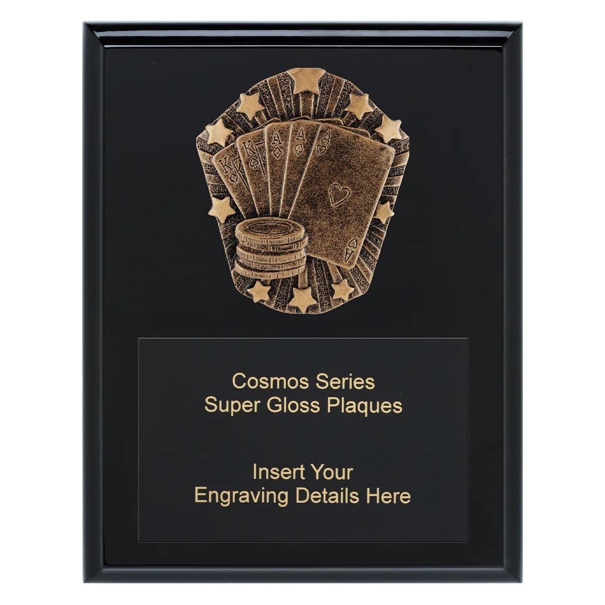 crk797a-black Black cosmos super plaque - cards with timber construction