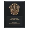 crk778a-black Black cosmos super plaque - chess with timber construction