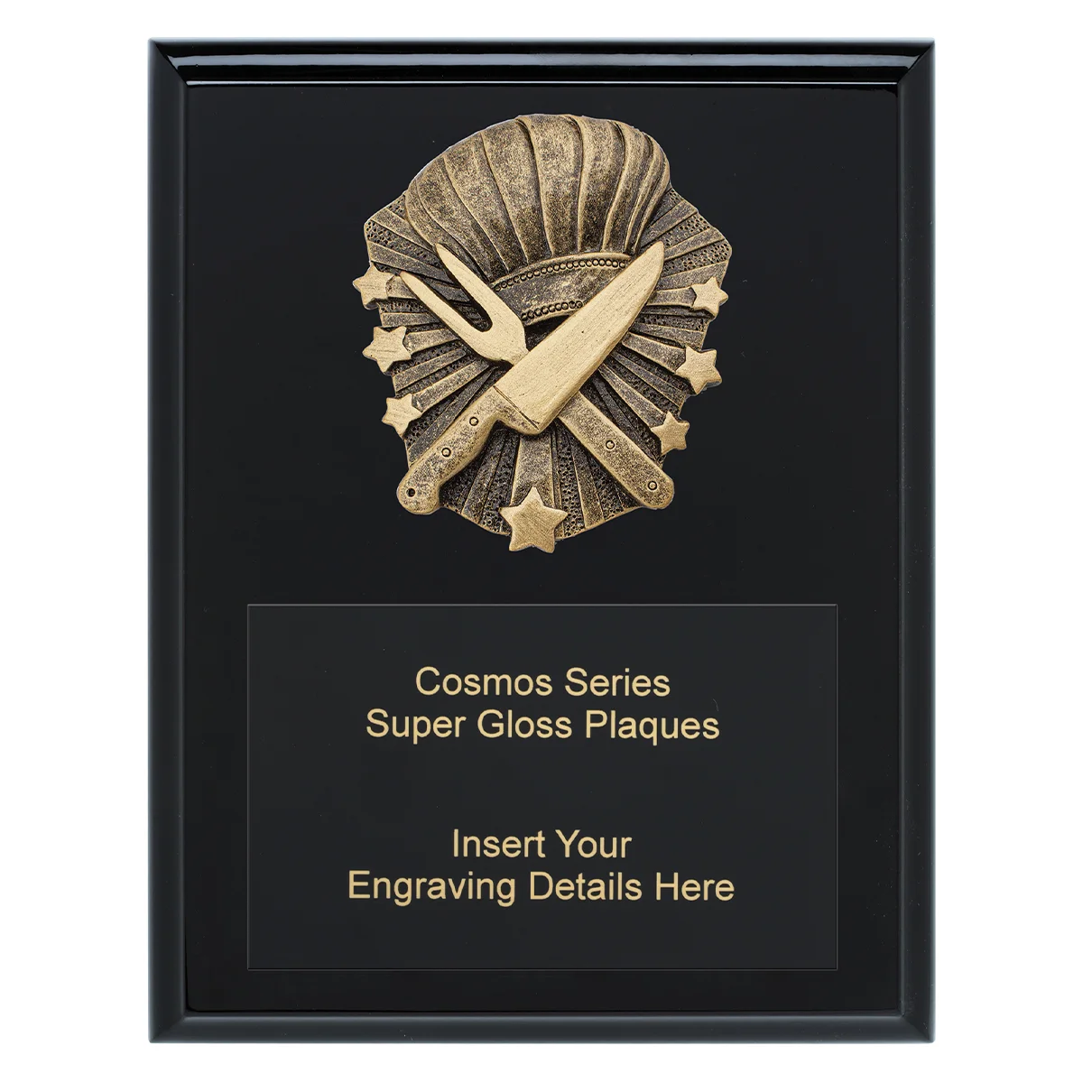 crk798a-black Black cosmos super plaque - cooking with timber construction