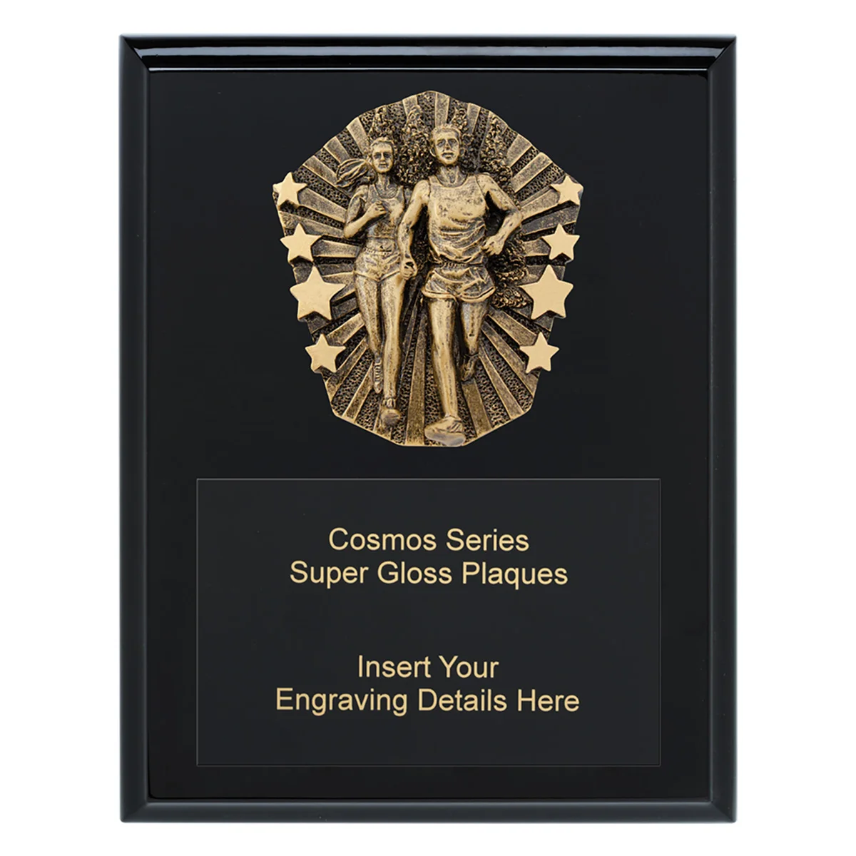 crk725c-black Black cosmos super plaque - cross country with timber construction