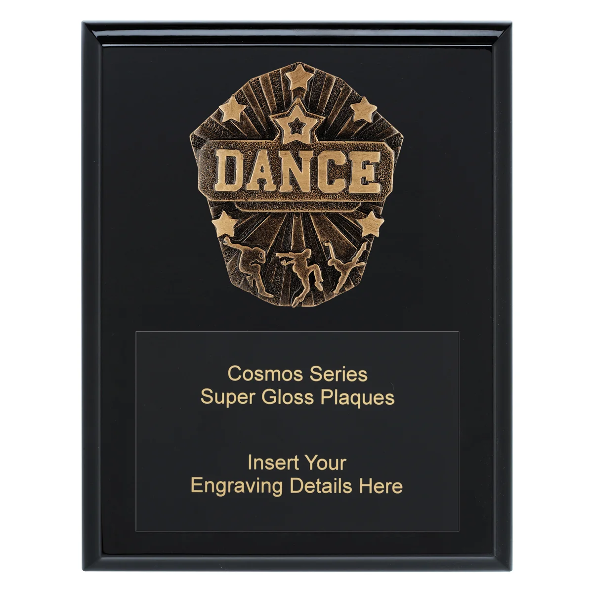 crk794a-black Black cosmos super plaque - dance with timber construction