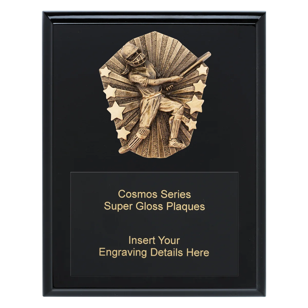 crk716a-black Black cosmos super plaque - female batting with timber construction