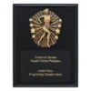 crk702a-black Black cosmos super plaque - female running with timber construction