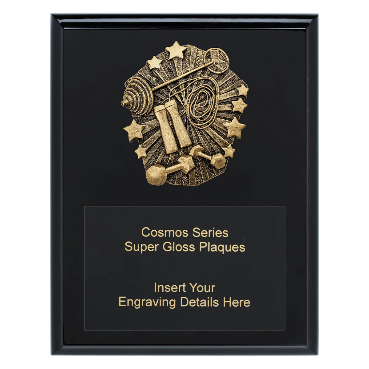 Black cosmos super plaque - fitness with timber construction