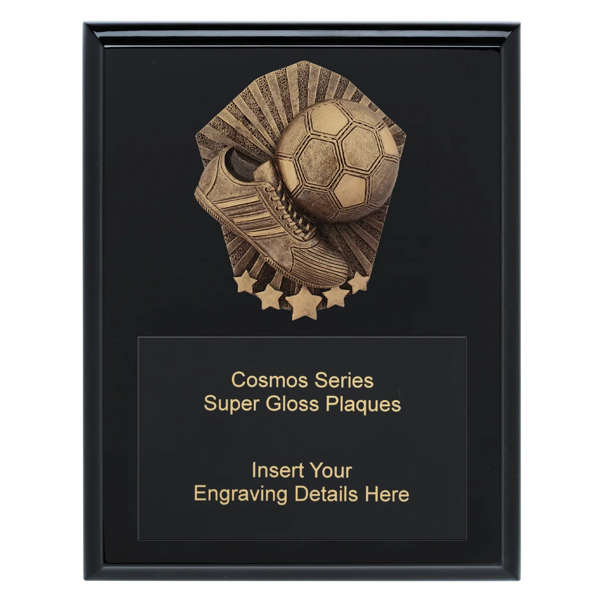 crk708a-black Black cosmos super plaque - futsal / indoor with timber construction