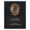 crk744a-black Black cosmos super plaque - hockey with timber construction
