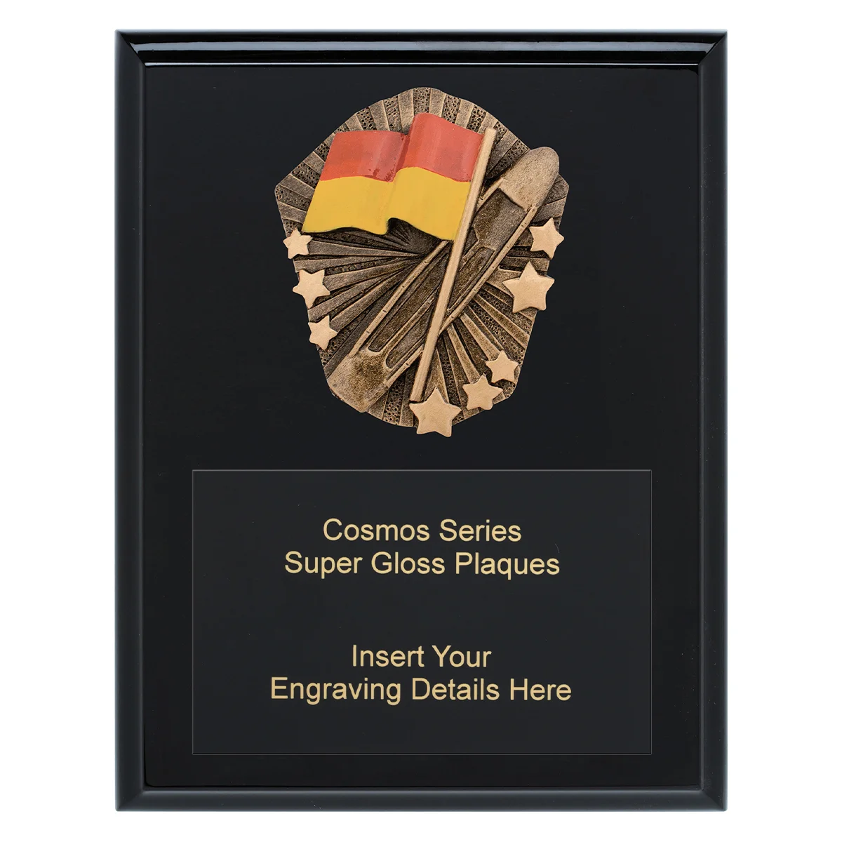 crk758a-black Black cosmos super plaque - lifesaving with timber construction
