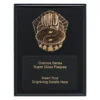 crk745a-black Black cosmos super plaque - martial arts with timber construction