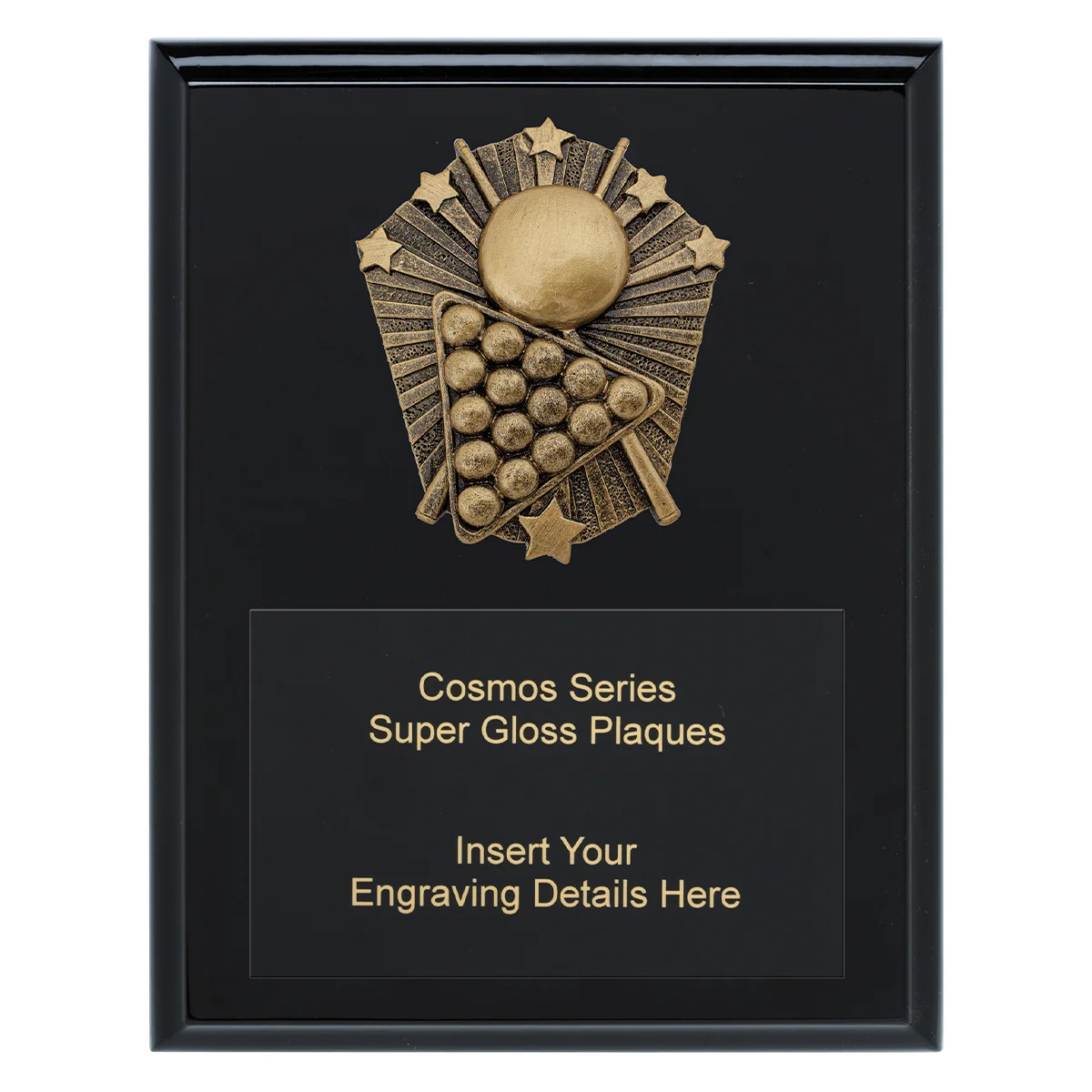 crk729a-black Black cosmos super plaque - pool with timber construction