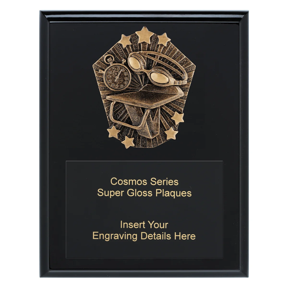 crk730a-black Black cosmos super plaque - swim with timber construction