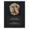 Black cosmos super plaque - touch footy with timber construction