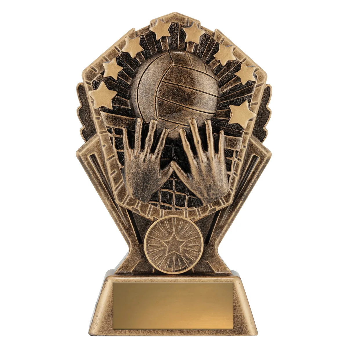 cr127a-gold Gold cosmos - volleyball with resin construction